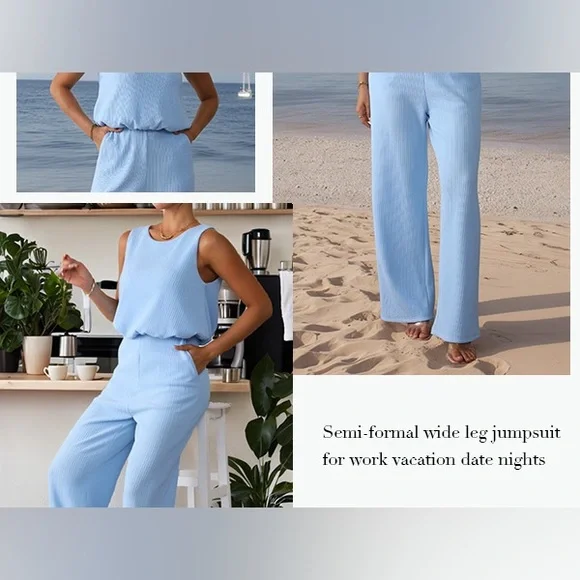 Cutout Back Ribbed Jumpsuit - Picture 4 of 6